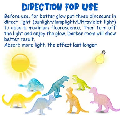 48Pcs Glow in Dark Mini Dinosaur Figures Birthday Party Favors Supplies Dino Cupcake Toppers Pinata Goodie Bags Stuffers Classroom Prizes Carnival Treasure Box Trinkets Bulk Toy Kids Goody Treat Gifts - Image 3