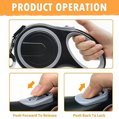 26Ft Retractable Dog Leash, Heavy Duty Great Leash for Dog up to 110 lbs, Anti-Slip Rubberized Handle, One-Handed Brake, Strong Nylon Tape, Tangle Free(Large Size). - Image 4