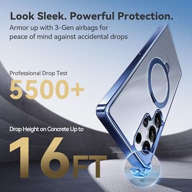 CASEKOO Magnetic 360 Stand & Polish Titanium Blue for Samsung Galaxy S25 Ultra Case, 16FT Military Protection, Fit for MagSafe, Protective Slim S25 Ultra Case with Kickstand Ring 6.9" - Image 5