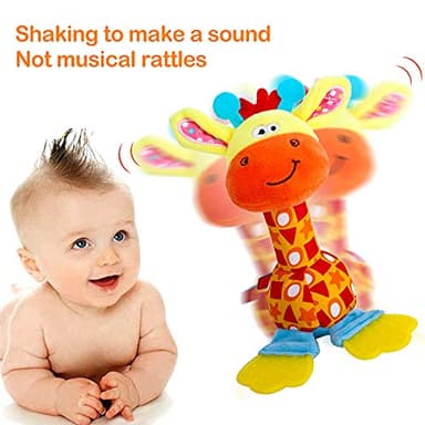 HUADADA Baby Soft Rattles Shaker, Infant Developmental Hand Grip Toys, Sensory Learning Toys with Teether, Sounds for Baby, 3-6-9-12 Months Old - Image 2