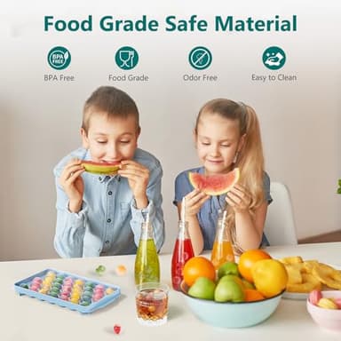 Optish 3 Pack Ice Trays for Freezer, 99 PCS Ice Cube Tray with Lid and Bin, Round Ice Cube Trays for Freezer, Circle Ice Cube Tray for Chilling Drinks - Image 4