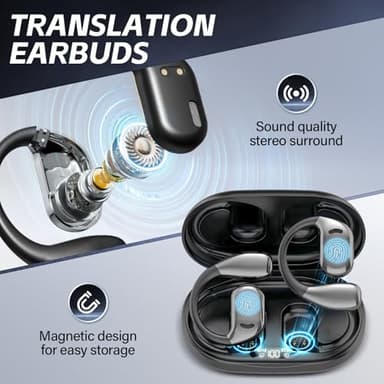 BNXIANG Translation Earbuds Real Time, AI Translator Earbuds for 144 Languages & Accents,3-in-1 Language Translator Earbuds,Ideal Translating Earbuds for Travel, Business and Leaning - Image 3