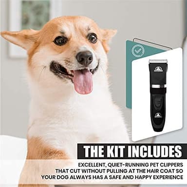 Pet Union Professional Dog Grooming Kit - Cordless Low Noise Dog Clippers for Grooming Thick Coats - All Pet Safe Cat Hair Trimmer - Pet Grooming Kit Includes Dog Hair Clippers, Nail Trimmer & Shears - Image 5
