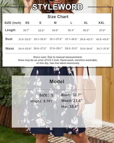 STYLEWORD Women's V Neck Spaghetti Strap Summer Casual Dress Teens Cute with Pocket Hot Pink(Rose-429,M) - Image 6