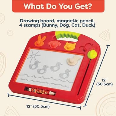 B. toys – Magnetic Drawing Board – 4 Animal Stamps – Portable Sketcher – Creative Toys For Toddlers, Kids – 18+ Months – Toulouse – LapTrec - Image 6