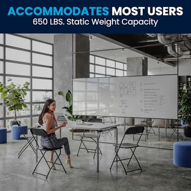 Flash Furniture Hercules Set of 10 Indoor/Outdoor Heavy-Duty Plastic Folding Chairs, Foldable Commercial Stacking Chairs with 650-lb. Static Weight Capacity, Black - Image 10