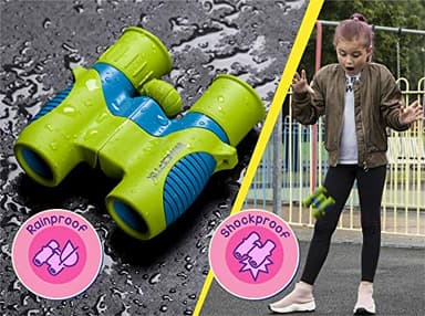 Binoculars for Kids, Girls or Boys Real Kids Binoculars in Vibrant Green Blue - Includes Sticker Book with 40 Bird Species - Small Toys for Toddlers - Image 5