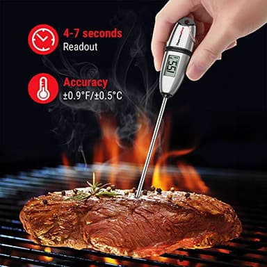 ThermoPro TP02S Digital Food Thermometer for Cooking Bread Baking Sourdough Liquids, Meat Thermometer Digital with Super Long Probe for Grill Kitchen BBQ Oil Milk Yogurt Candy Making Accessory - Image 2