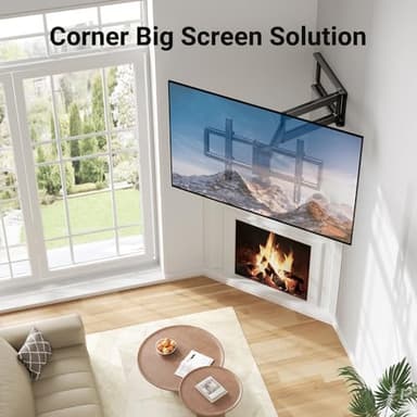 PERLESMITH Long Arm TV Wall Mount Full Motion for 37-75 inch TVs, Corner TV Mount Bracket with 27.36-inch Articulating Long Extension Arm, Swivel&Tilt, Max VESA 600x400mm up to 110lbs, 16" Wood Stud - Image 5