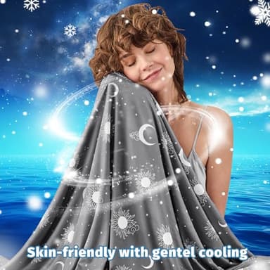 inhand Cooling Blanket King Size (90"x108") - Cooled Blankets for Hot Sleepers Lightweight Breathable Summer Blanket for Sleeping Night Sweats to Keep Cool in The Heat -Dark Grey-Sky - Image 6