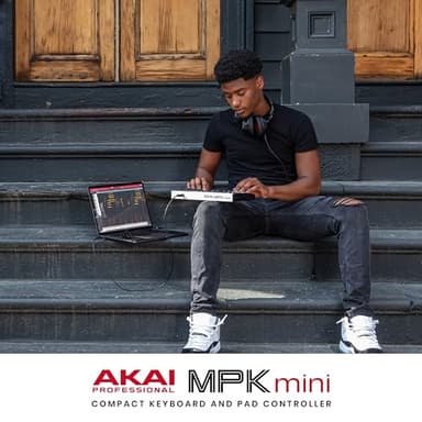 Akai Professional MPK Mini MK3 - 25 Key USB MIDI Keyboard Controller With 8 Backlit Drum Pads, 8 Knobs, Music Production Software and Native Instruments Sound Package (NKS Integration), White - Image 9