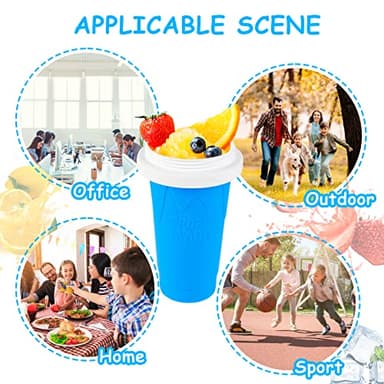 Slushie Maker Cup - TIK TOK Quick Frozen Magic Cup, Portable Double Layers Cool Slushee Maker For MilkShake,Juice,Ice Cream Make & More, Super Fun and Cool Stuff Gift For Kids,Friends & Family - Blue - Image 6