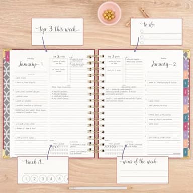 AT-A-GLANCE 2025 Planner, Daily & Monthly, 7" x 8-3/4", Medium, Hardcover, Harmony, Berry (6099-806-59-25) - Image 2