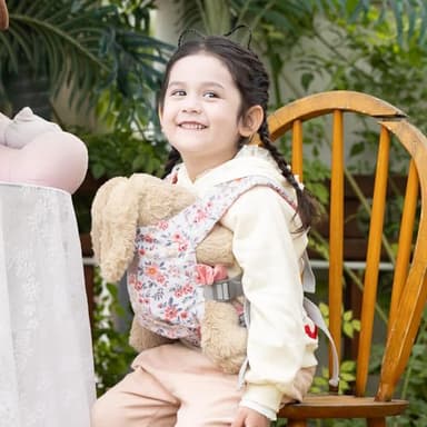 GAGAKU Baby Doll Carrier for Little Girls - Stuffed Animal Carrier Toy for Toddler - Pink Wax Flowers - Image 6