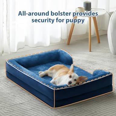 WNPETHOME Waterproof Orthopedic XL Dog Bed with Sides, Big Dog Couch Bed with Washable Removable Cover, Non-Slip Bottom for Sleeping - Image 4