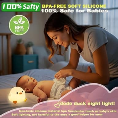 DREAMING MY DREAM Cute Duck Lamp,Do Do Duck Night Light,Silicone Squishy Nursery Bedside Lamp,USB Rechargeable Touch Table Lampfor Bedrooms, Living Room Decor Gift Toy - Image 3