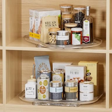 LAMU Lazy Susan Organizer 14.56''x11'' for Refrigerator Organizers and Storage Fridge Organization, Turntable Condiment Organizer for Kitchen, Table Top, Cabinet, Pantry, Countertop, 1 Pack - Image 9