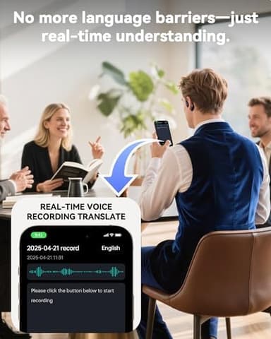 AI Translation Earbuds Real Time B0F4D39G13 for Travel Business Meeting, Black - Image 8