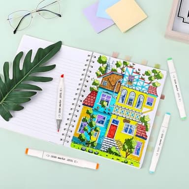 XIEED 120 Colors Premium Alcohol Markers, Alcohol Markers Set with Adjustable Shoulder Strap for Beginners & Artists in Coloring or Sketching - Image 6