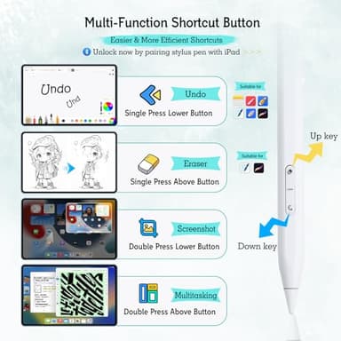 MYSTILUCK Stylus Pen for iPad 11th & 10th Gen - 2X Faster Charging, Tilt & Palm Rejection, Works with iPad Pro 12.9/11/M4, Air 5/M2, Mini 6, iPad 6th-11th Gen (2018-2025) - Image 2
