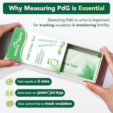 Easy@Home PdG Test Strips: 5 Pack - Track Ovulation Insights with Progesterone Urine Tests – at Home Fertility Test for Women with Premom Ovulation App - PdG (Pregnanediol Glucuronide) Tests - Image 3