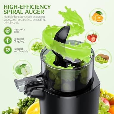 Cold Press Juicer, Slow Masticating Juicer with "5.4" Extra Large Feed Chute, Juicer Machines for Whole Fruits and Vegetables, Easy to Clean, Juice Extractor Machine - Image 4