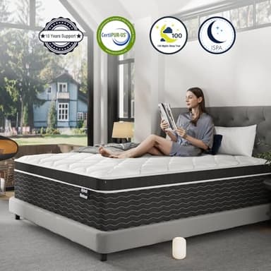 Ruoysun King Size Mattress, 12 inch Hybrid Mattresses in a Box, Firm King Mattress with Gel Memory Foam and Pocket Springs, Pressure Relief & Upgraded Support, Cooling and Breathable - Image 7