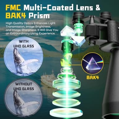 15-35x70 Binoculars for Adults High Powered, 35x HD Zoom for Stargazing & Bird Watching, Waterproof Binocular with Tripod Adapter, Ideal Essentials for Cruise Ship, Travel, Camping, Outdoor, Hunting - Image 5