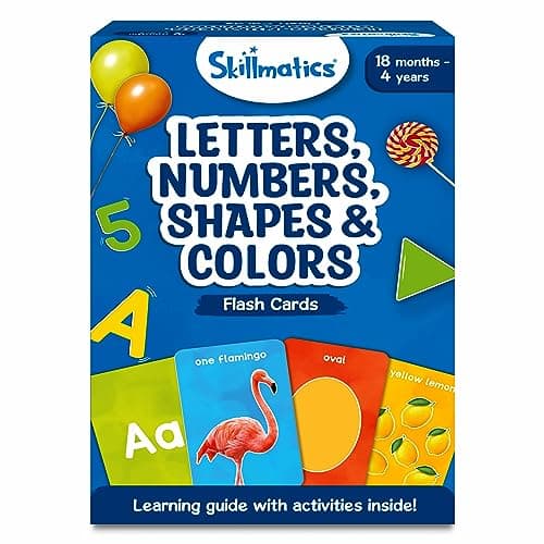 Skillmatics Thick Flash Cards for Toddlers - Letters, Numbers, Shapes & Colors, Montessori Toys, Preschool Learning Activities, Learning Aids, Gifts for Kids Ages 1, 2, 3, 4 Years - Image 1
