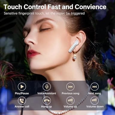 Sisism A10 Pro Wireless Earbuds, Bluetooth 5.3 Headphones HiFi Stereo 50H Playback LED Digital Display Ear Buds with ENC Noise Canceling Headset, IPX7 Waterproof Earphones for Gym/Running/Work - Image 6