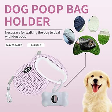 eing Retractable Dog Leash, Pet Walking Leash with Anti-Slip Handle, Strong Nylon Tape, 360°Tangle-Free, Suitable for Small Medium Dog Cat, Gift Waste Bags Dispenser Included,10 ft, Pink - Image 4