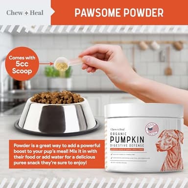Organic Pumpkin Powder for Dogs - 4 oz w/ 5cc Scoop - Digestive Support & Fiber for Dogs - Natural Dog Food Additive for Dog Constipation Relief & Pumpkin Puree Substitute - Image 6