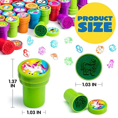 JOYIN 100 Pcs Assorted Stamps for Kids Self-Ink Stamps (50 Different Designs, Dinosaur, Zoo Safari Stampers) for Party Favor, Carnival Prizes, School, Easter Egg Stuffers, Halloween, Christmas - Image 7