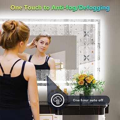 YEELAIT 50x32 Inch RGB LED Bathroom Mirror Front Light and RGB Backlit Lighted Vanity Mirror for Bathroom Wall Mounted Dimmable Anti Fog Memory Shatter-Proof IP54 Waterproof Horizontal/Vertical - Image 5
