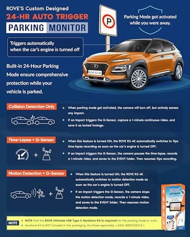 ROVE R2-4K Dash Cam Built-in WiFi 6 GPS Car Dashboard Camera Recorder with UHD 2160P, 2.4" IPS Screen, 150° Wide Angle, WDR, Night Vision - Image 5