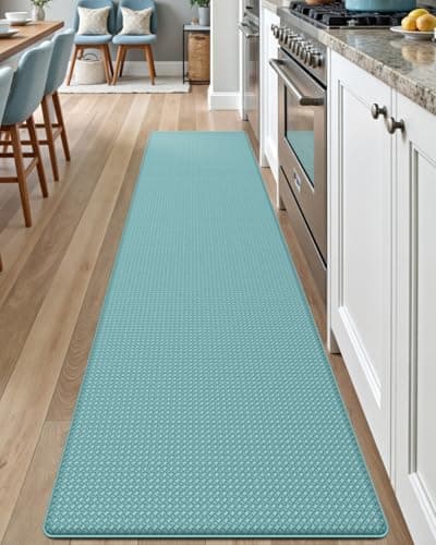 DEXI Kitchen Floor Mats Cushioned Anti Fatigue, 17x95, Long Standing Runner Rug Waterproof, Comfort Memory Foam Padded for Front Sink Laundry, Turquoise - Image 1