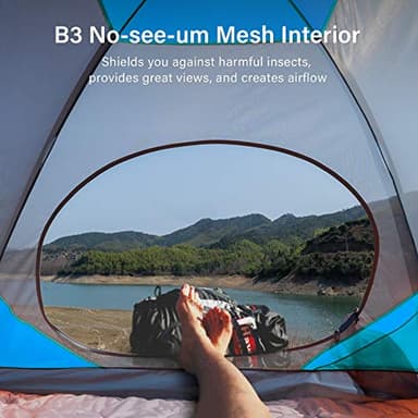 BISINNA 2/4 Person Camping Tent Lightweight Backpacking Tent Waterproof Windproof Two Doors Easy Setup Double Layer Outdoor Tents for Family Camping Hunting Hiking Mountaineering Travel - Image 4