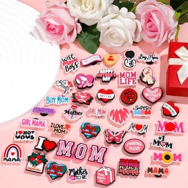 42PCS Mothers Day Shoe Charms Set Cute Love Mom Grandma Clog Shoe Decorations PVC Shoe Charms for Crocs Gifts for Women Girls Kids Boys Perfect for Party Birthday Holidays - Image 5