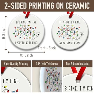 SOL VIBES Christmas Ornaments, Funny Xmas Lights Ornament Gift, Seasonal Gifts for Holiday Birthday Decor, Decorative Hanging on Xmas Tree - Image 3