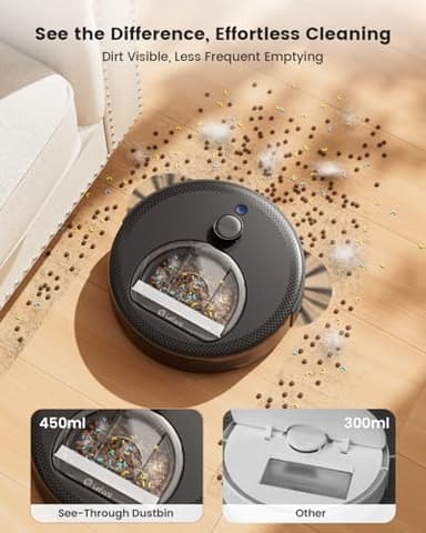 Lefant LiDAR Robot Vacuum and Mop, 450ml Visible Dustbin, Upgraded 190° PSD Obstacle Avoidance, Customized Cleaning, Multi-Floor Mapping, 150 Mins Runtime, WiFi/Alexa/APP, Pet Hair & Carpets, M330 Pro - Image 6