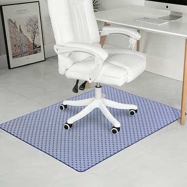 RccugmatS Chair Mat for Hardwood & Tile Floor, 47" x 52" Heavy Duty Office Chair Mat Floor pad for Rolling Chairs, Anti Slip, Non-Curve, Floor Protector for Home Office, Blue X - Image 1
