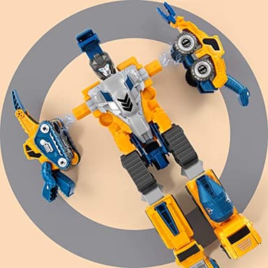 MIEBELY Toddler Robot Construction Vehicles Set – 5Pcs Transforming Robots for Kids - Magnetic Toys with Sturdy Connectors – Easy DIY Assembly Function – 5-in-1 Educational STEM Toys - Image 3