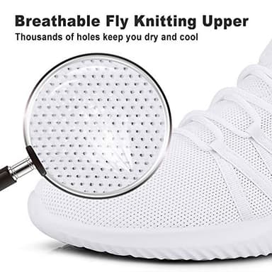 Feethit Mens Slip On Running Shoes Breathable Lightweight Comfortable Fashion Non Slip Sneakers for Men Cs05 White Size 12 - Image 3