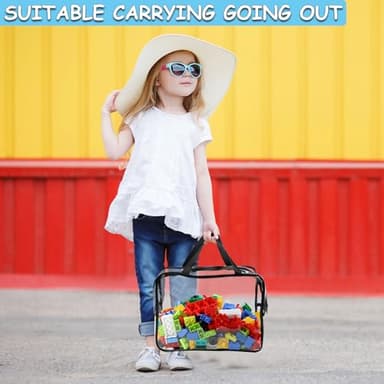 6 Packs Widen X-Large Toy Storage Bags 12.6×9.25×6.9In with Labels, Reusable Clear PVC Board Game Storage, Travel Waterproof Organizer Bags with Zipper for Building Blocks, Puzzle, Stuffed Animals - Image 7