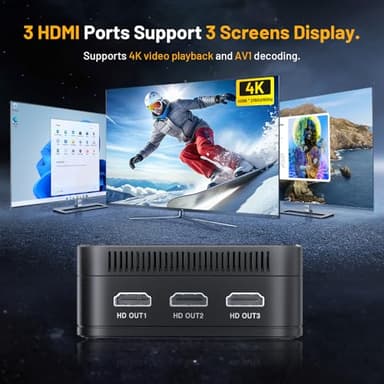 PAGEPINMU KP100 Mini PC - Intel N100, LPDDR5 16GB RAM, 512GB SSD | Triple 4K@60Hz Display | Silent Cooling | WiFi 6 & Dual Gigabit | Mini Computer Desktop Windows 11 Pro for Home Office & Business - Image 5