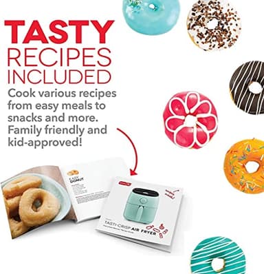 DASH Tasti-Crisp™ Electric Air Fryer Oven, 2.6 Qt., Aqua – Compact Air Fryer for Healthier Food in Minutes, Ideal for Small Spaces - Auto Shut Off, Analog, 1000-Watt - Image 10