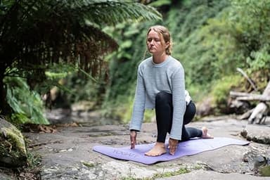 YOGATI Yoga Mat with Alignment Lines. Exercise mat with carry strap. Pilates mats for yoga or Fitness. Non slip Workout Mat. Thick Yoga Mats for women and men. Gym mats for home. Yoga matt thick. - Image 4