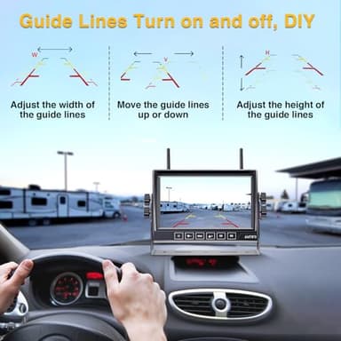 RV Backup Camera Wireless Easy Install: Plug & Play for Furrion Pre-Wired RVs - 7″ HD Touch Key Monitor, 1080P DVR, 4-Channel Split-Screen, Night Vision, IP69K Waterproof AMTIFO A7 - Image 9