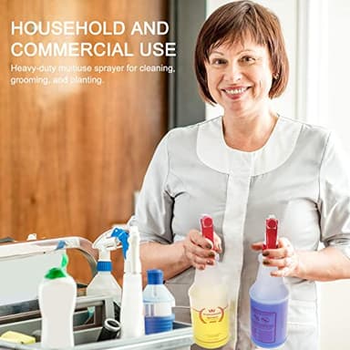 Uineko Plastic Spray Bottle (4 Pack, 32 Oz, All-Purpose) Heavy Duty Spraying Bottles Leak Proof Mist Empty Water Bottle for Cleaning Solution Planting Pet with Adjustable Nozzle and Measurements - Image 6