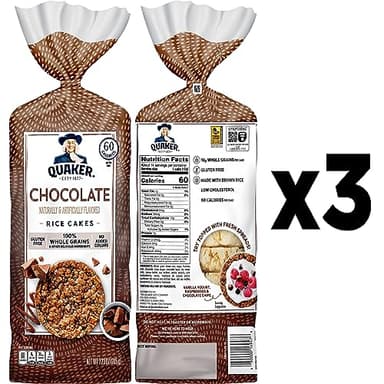 Quaker Large Rice Cakes, Chocolate, 7.23 oz Bags, (3 Pack), Gluten Free, Whole Grain, No Added Colors - Image 4